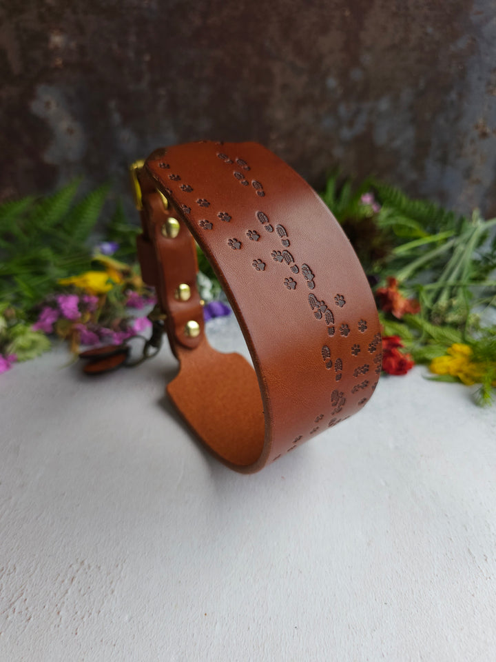 Limited Editon 'Paws on my Heart' Embossed Leather Collars