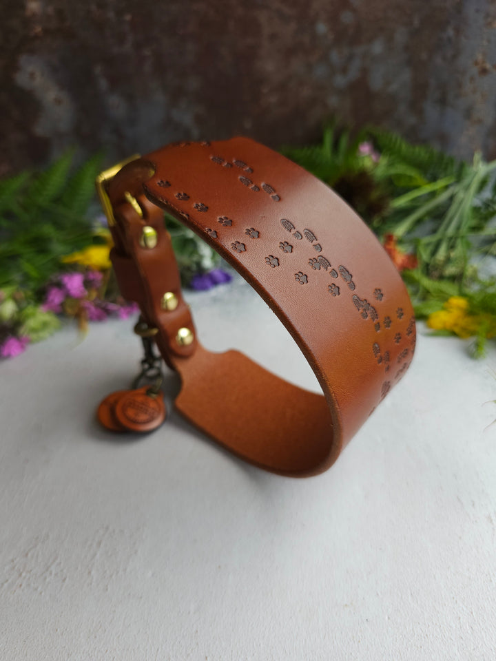 Limited Editon 'Paws on my Heart' Embossed Leather Collars