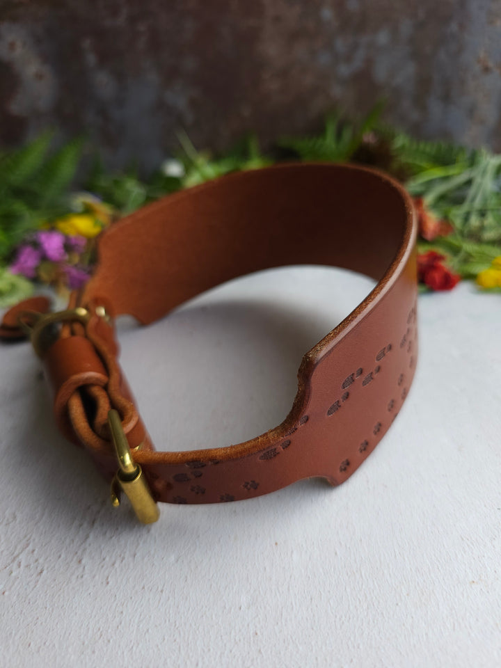 Limited Editon 'Paws on my Heart' Embossed Leather Collars