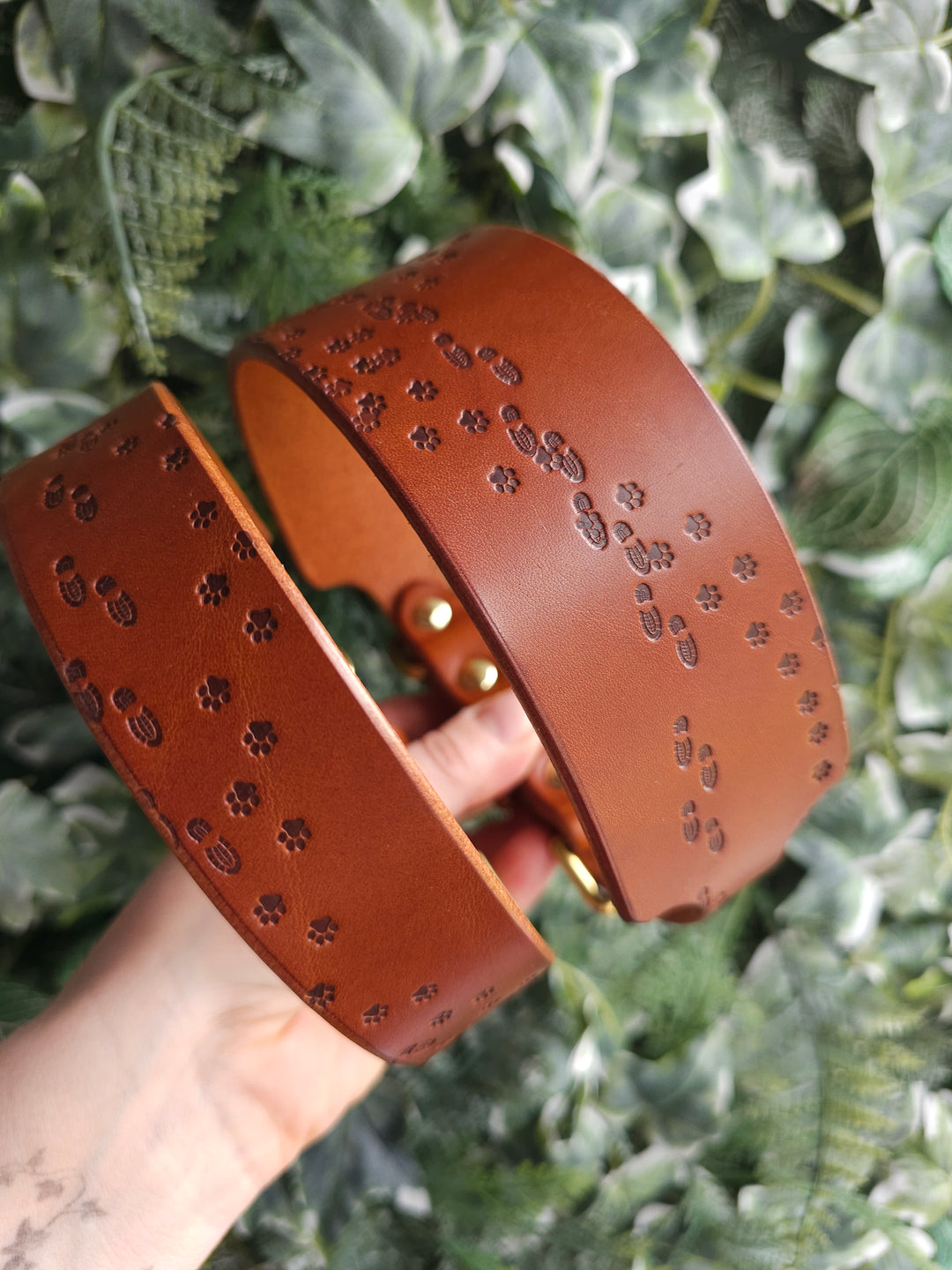 Limited Editon 'Paws on my Heart' Embossed Leather Collars