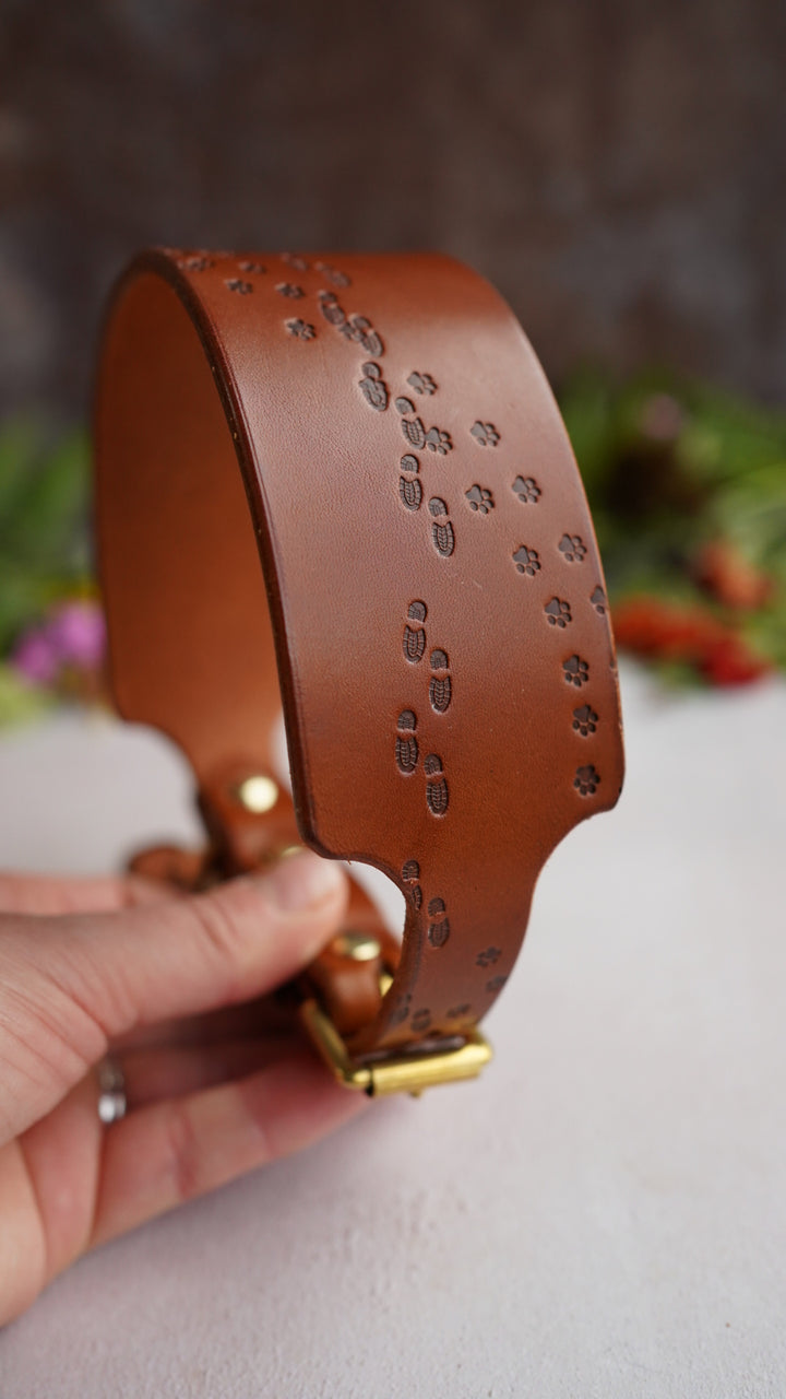 Limited Editon 'Paws on my Heart' Embossed Leather Collars