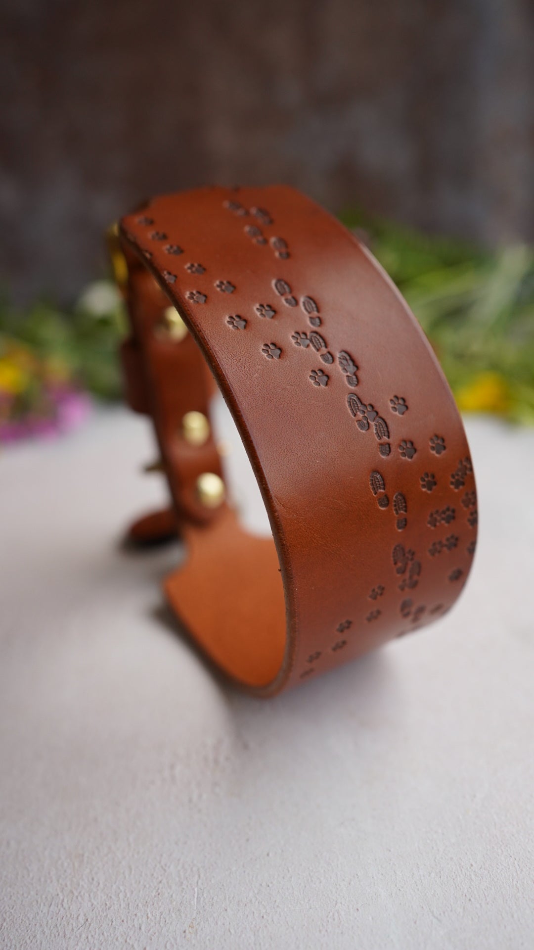 Limited Editon 'Paws on my Heart' Embossed Leather Collars