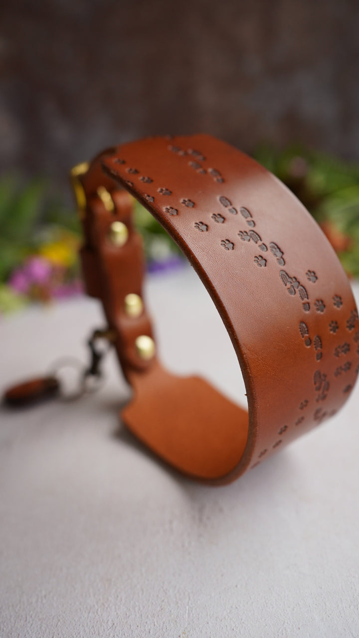 Limited Editon 'Paws on my Heart' Embossed Leather Collars